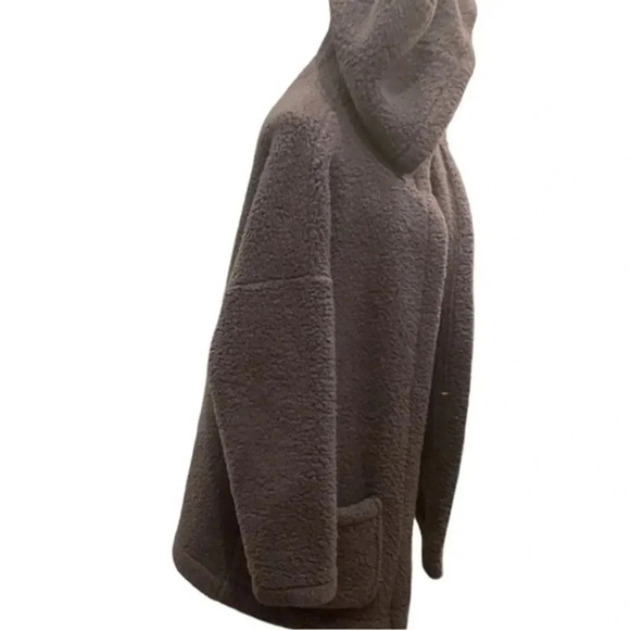 PINK ROSE OVERSIZED SOFT OPEN HOODED TEDDY BEAR JACKET SIZE M - Picture 4 of 13